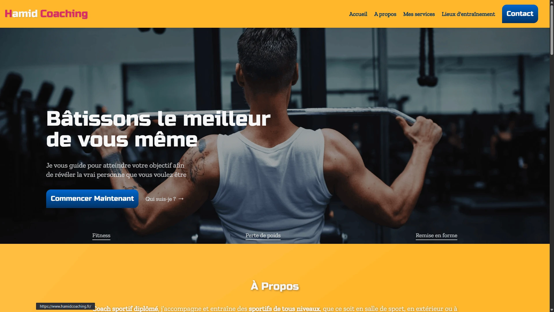 Aperçu du projet Hamid Coaching