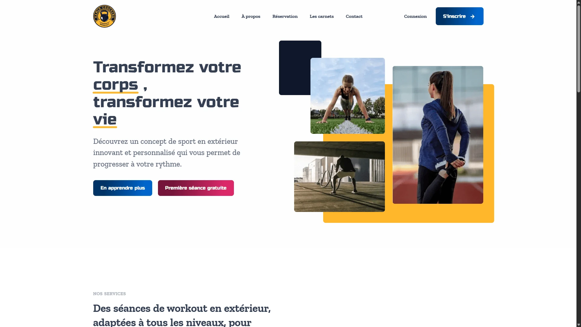 Aperçu du projet Hamid Coaching Workout