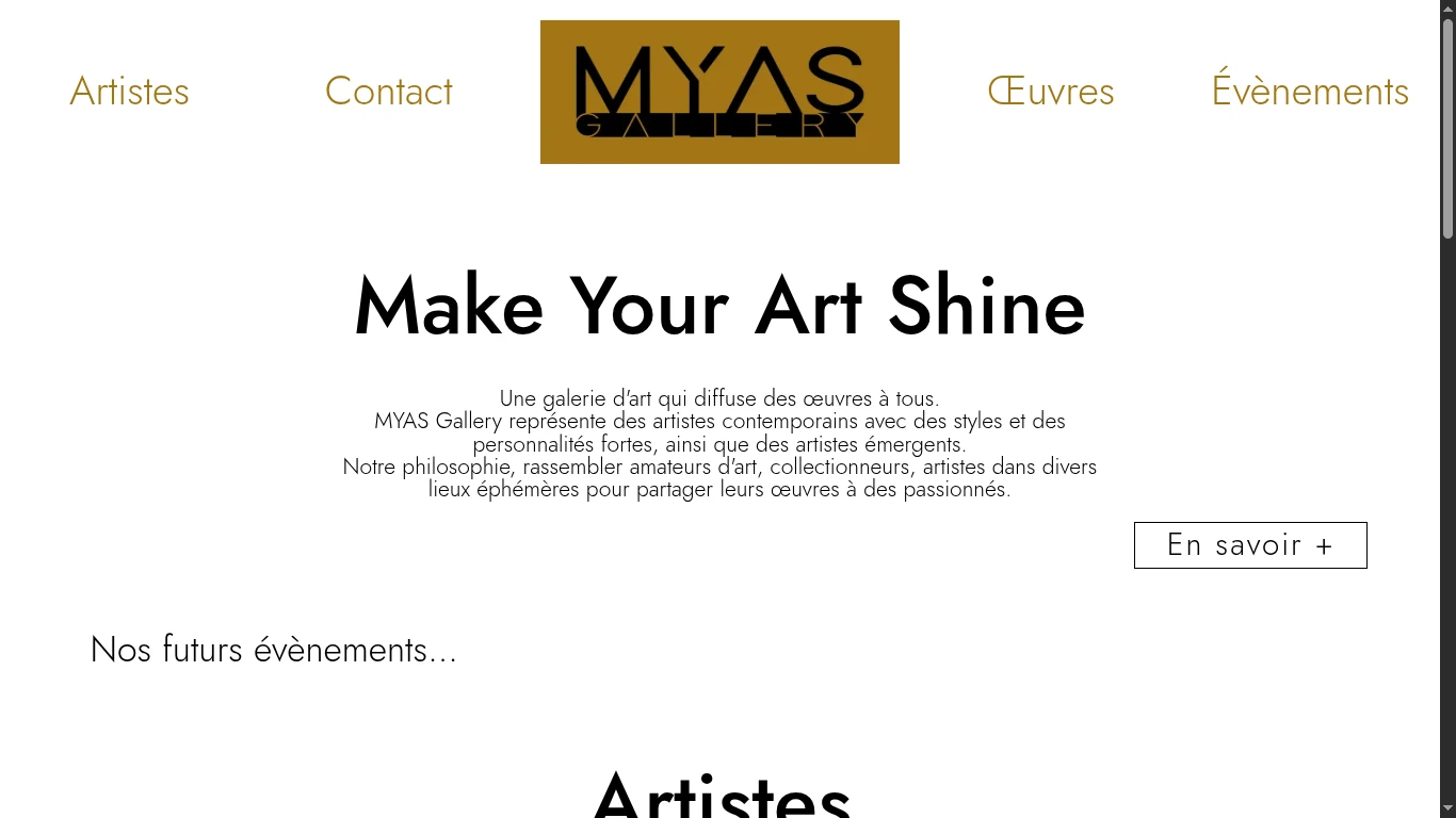 Aperçu du projet Galerie d'art MYAS Gallery